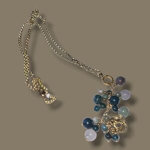 Vintage Boho Gold and Green Beaded Necklace